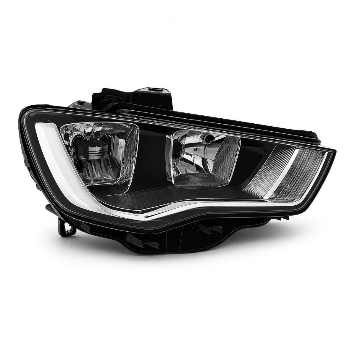 Audi A3 8V Halogen Headlight — Passenger Left (2012‑2016, Black Inner Bezel, OEM 8V0941003A)