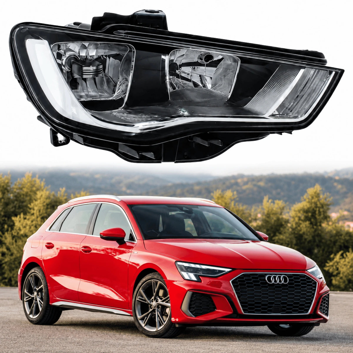 Image of Audi A3 8V Halogen Headlamp 2012–2016 – 8V0941003A