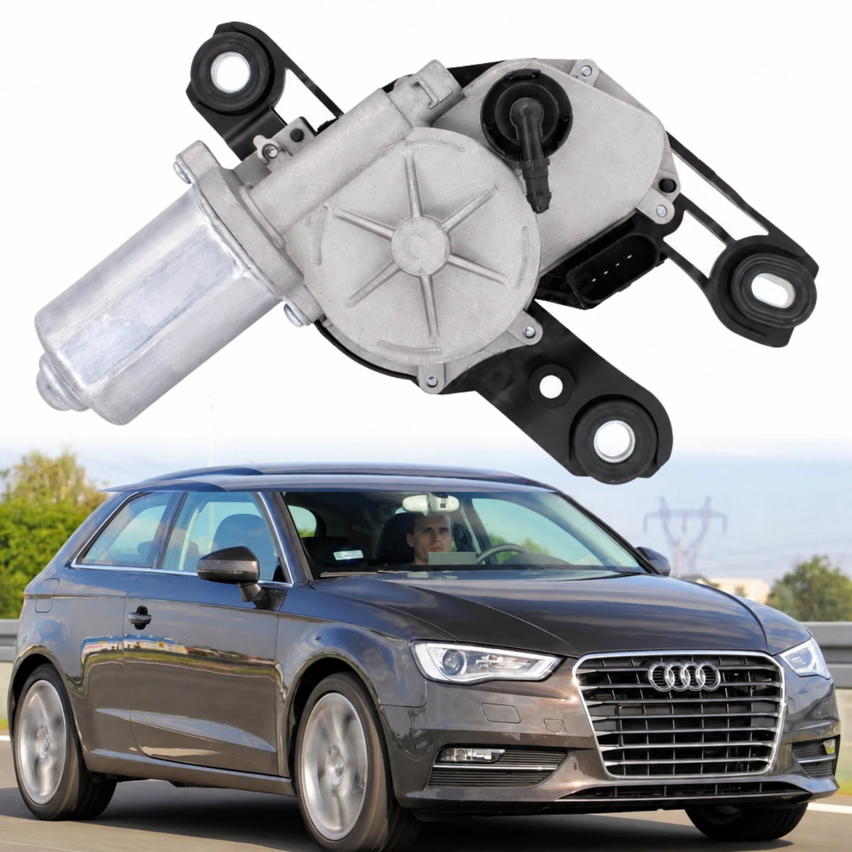 image of Audi A3 8V Hatchback rear tailgate wiper motor replacement OE 8V0955711