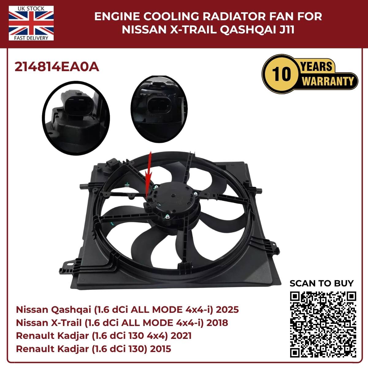 Nissan X-Trail & Qashqai J11 Radiator Cooling Fan – OEM 214814BE0B / 214814EB0A