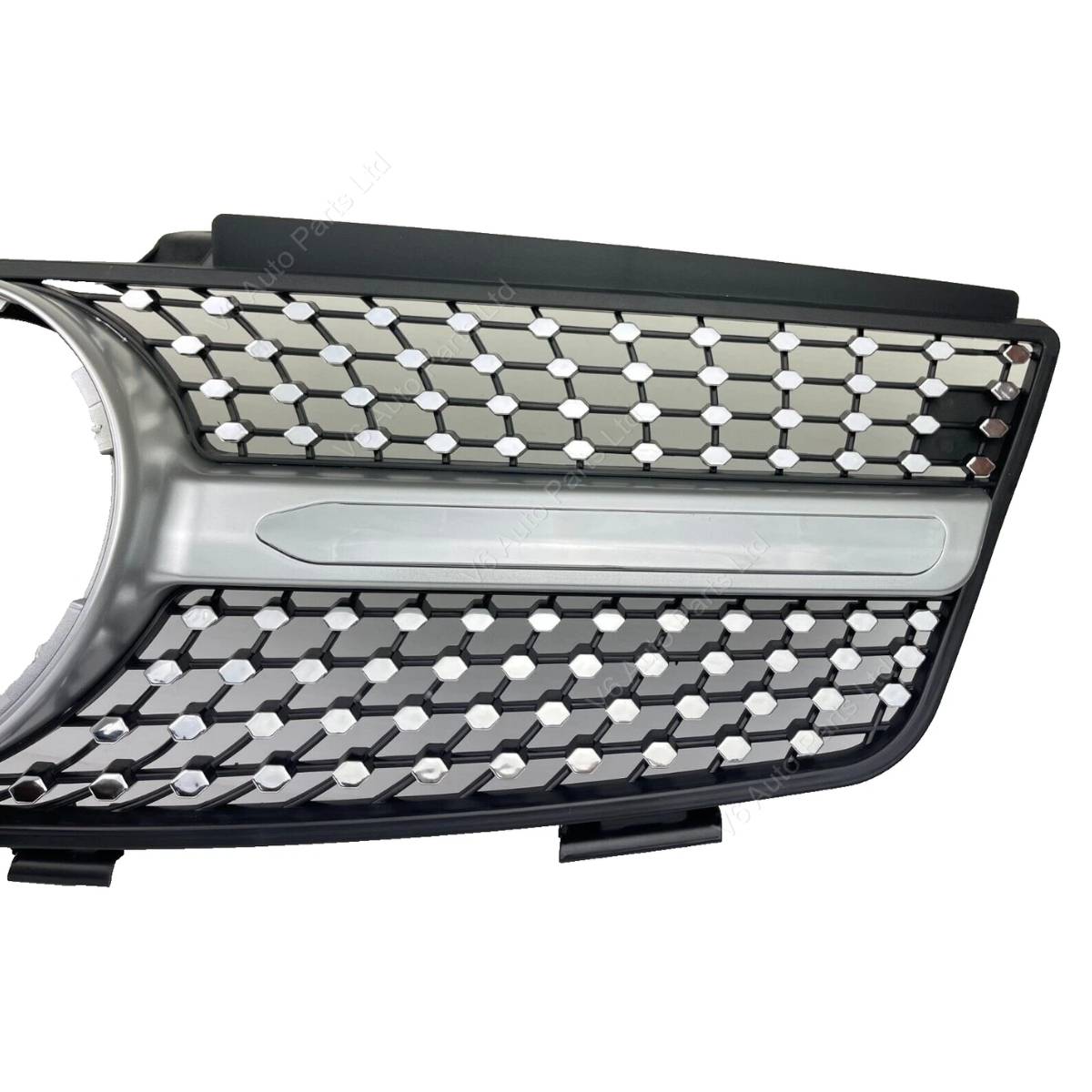 For Mercedes M‑Class W164 Front Radiator Diamond Chrome Grille 2005–2008 ML320 ML350 ML500 ML550 ML63 AMG