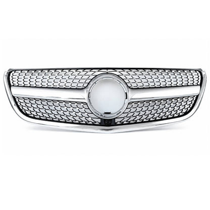 168CF Frontstoßstange Diamond Silver Grille für 2014–2022 Benz VITO BOX VAN W447 Chrom 