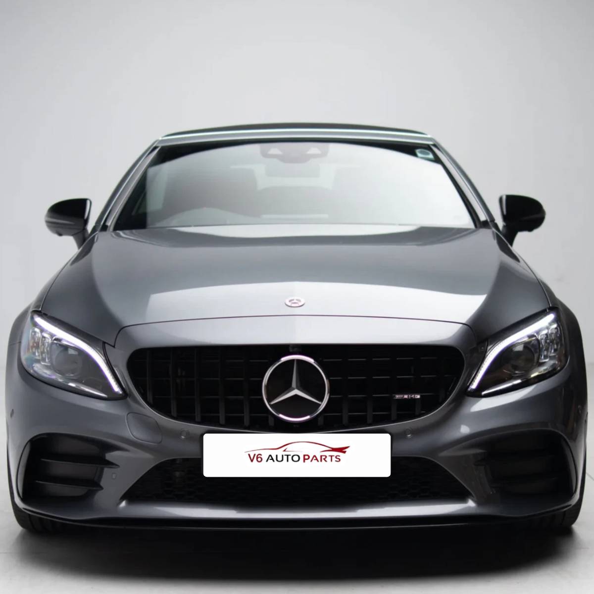 Front Bumper Panamericana Gloss Black Grille – Mercedes C‑Class S205 (2018–2020 C43 AMG)