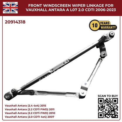 Front Windscreen Wiper Linkage Assembly – Fits Vauxhall Opel Antara 2007‑Onwards (Diesel & Petrol) | OE Ref 20914318