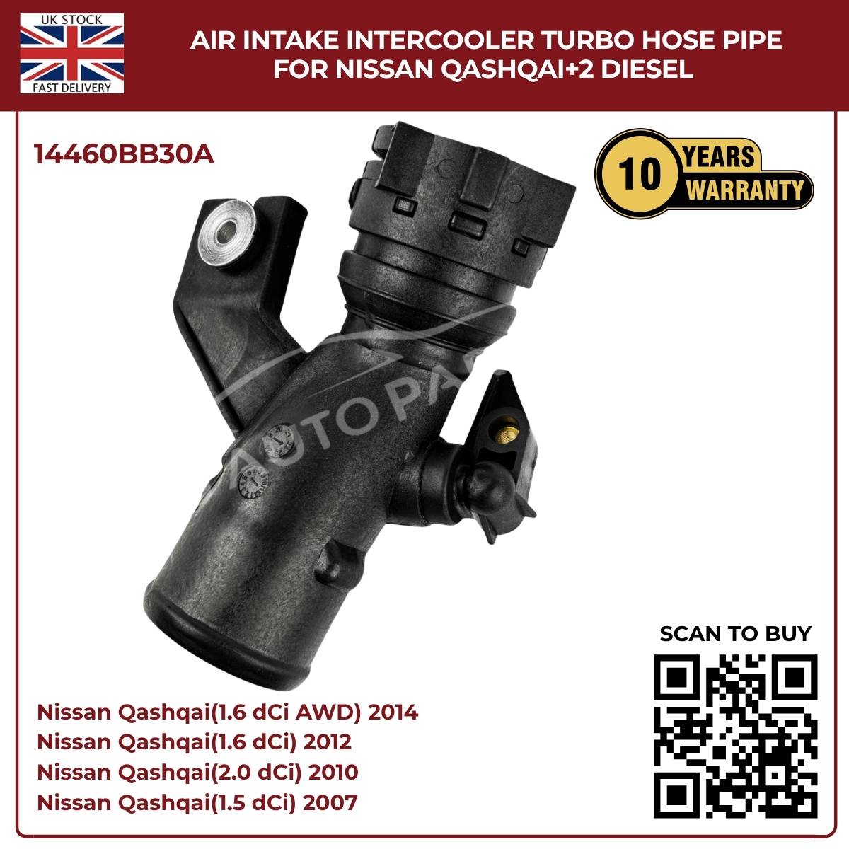 Air Intake Intercooler Turbo Hose Pipe For Nissan Qashqai+2 Diesel