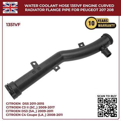 Water Coolant Hose  1351VF – Rear Right Engine Radiator Pipe for Peugeot & Citroën