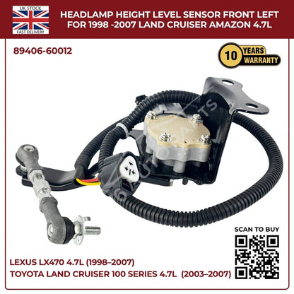Headlamp Height Level Sensor – Front Left (89406‑60012) | Toyota Land Cruiser Amazon 4.7L (1998–2007)