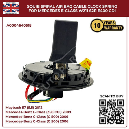 Airbag Clock Spring Spiral Cable A0004640518 for Mercedes-Benz E-Class, G-Class & Maybach