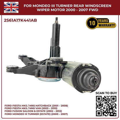 Ford Fiesta MK5/MK6 Rear Windscreen Wiper Motor (2001–2010) – OEM Replacement 2S61A17K441AB