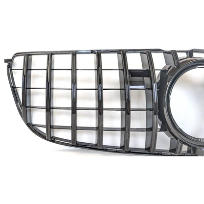 Front Bumper Gloss Black GT Grille – Mercedes GLS-Class X166 (2016–2019 AMG Distronic Style)