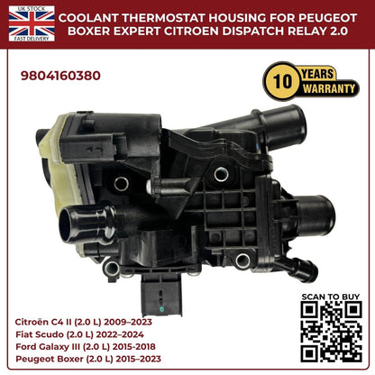 Coolant Thermostat Housing 9804160380 for Ford, Peugeot, Toyota & Vauxhall 2.0 Diesel Engines