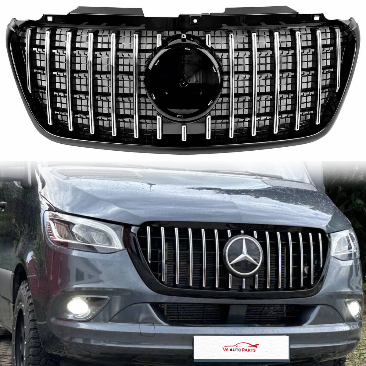 For Mercedes Benz Sprinter W907 2018–2025 Facelift Panamericana Front Radiator Grille
