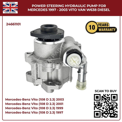 Mercedes‑Benz Vito W638 Power Steering Pump — Hydraulic Replacement (1996–2003 Minibus/Van, Part 24661101)