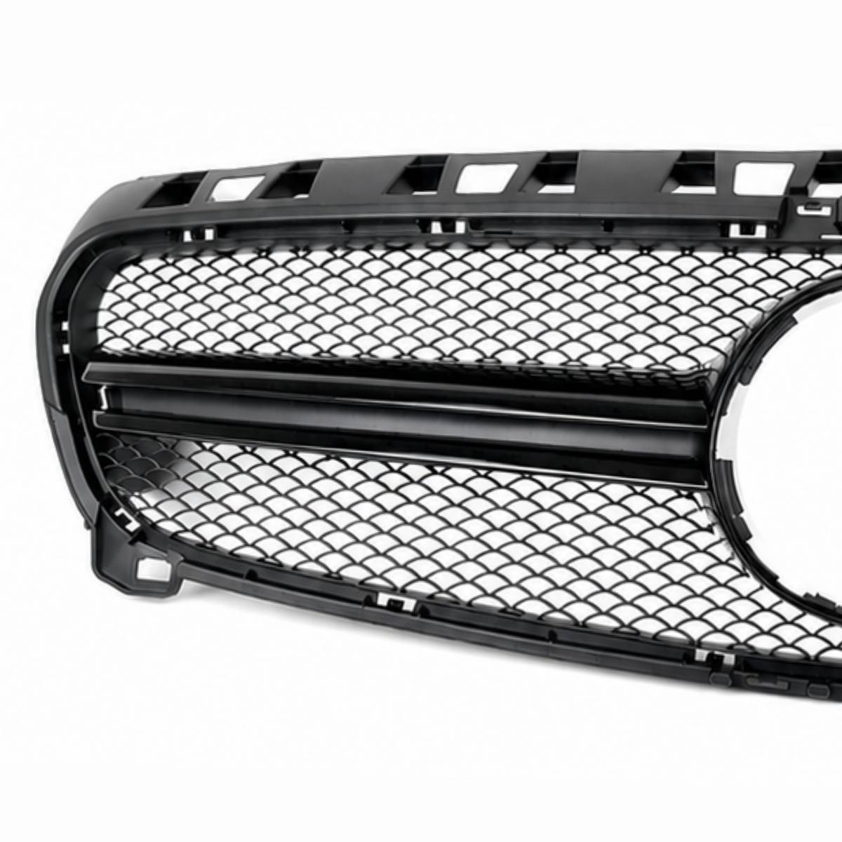For Mercedes-Benz A-Class W176 Front Bumper AMG Sport Grille – Gloss Black (A45, A180, 2012–2015)