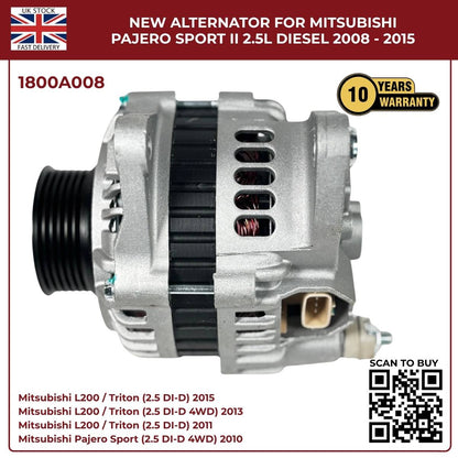 1800A008 Alternator – Mitsubishi L200 2008–2015 / Pajero Sport II 2.5L Diesel