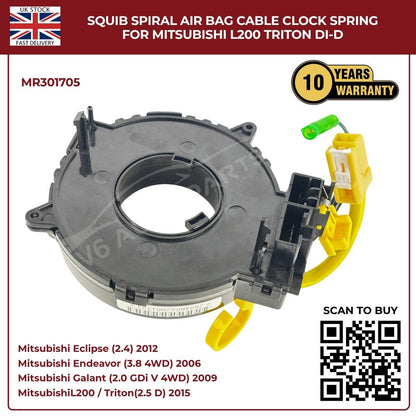 Squib Spiral Airbag Cable Clock Spring For Mitsubishi L200 Triton DI‑D (2008–2014)