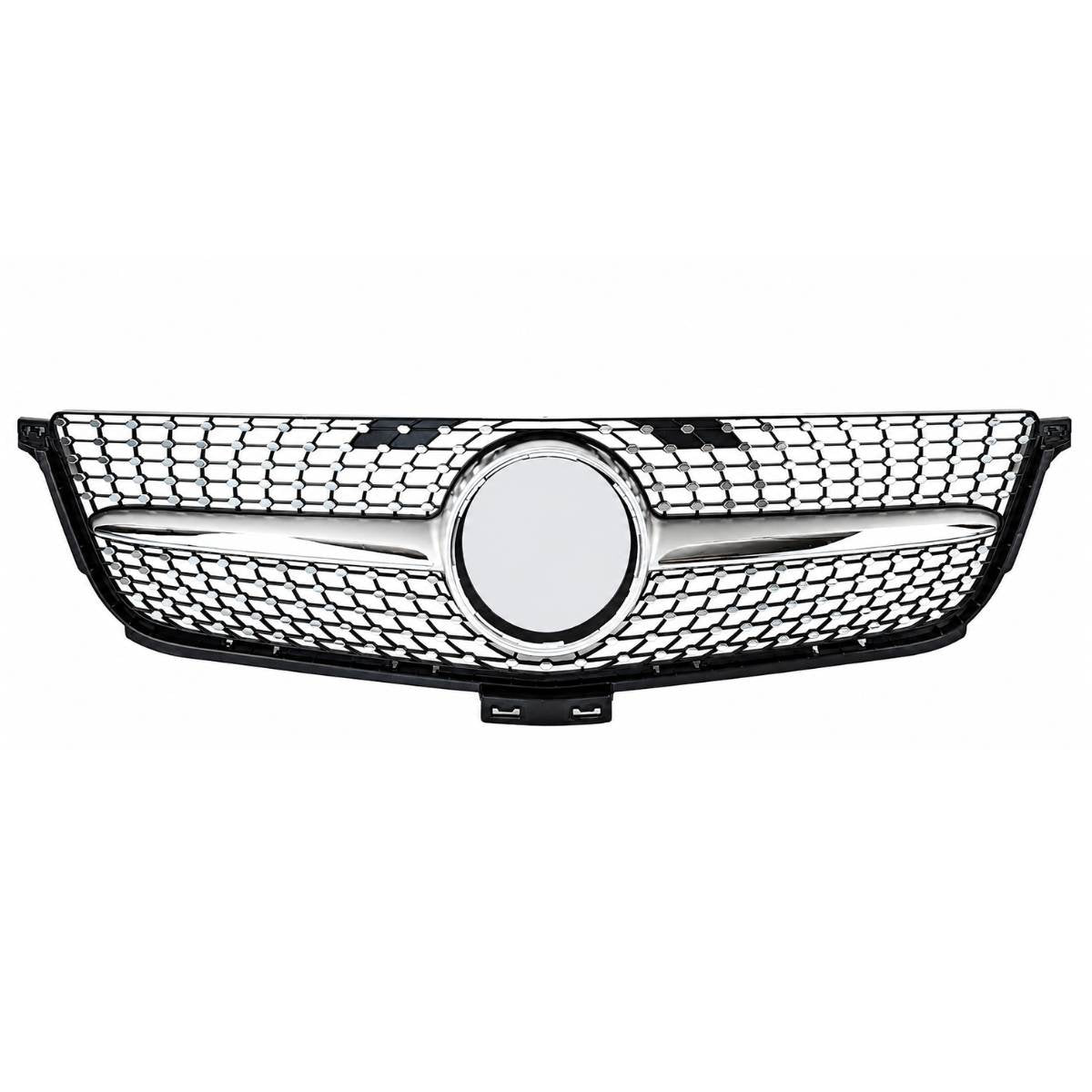 For Mercedes M‑Class W166 ML300/320/400 Front Radiator Grille (2012–2016) – Diamond Chrome