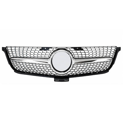 For Mercedes M‑Class W166 ML300/320/400 Front Radiator Grille (2012–2016) – Diamond Chrome