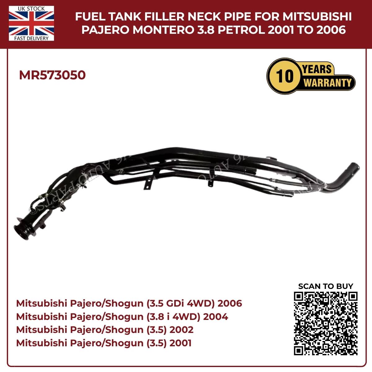 Fuel Tank Filler Neck Pipe for Mitsubishi Pajero/Montero 3.8L Petrol (2001–2006) – Direct Fit Replacement