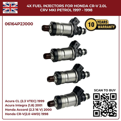 Image of fuel injector set 06164-P2J-000 for Honda CR-V MK1 2.0L