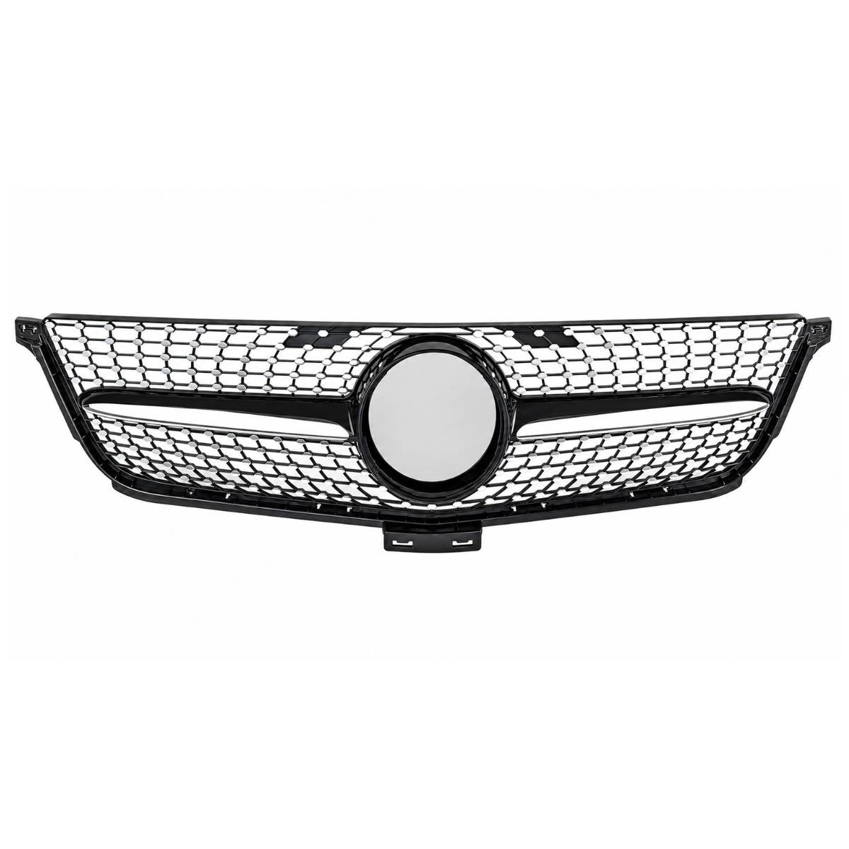 For Mercedes M‑Class X166 ML63 AMG Front Radiator Diamond Grille Black Chrome (2011–2016)