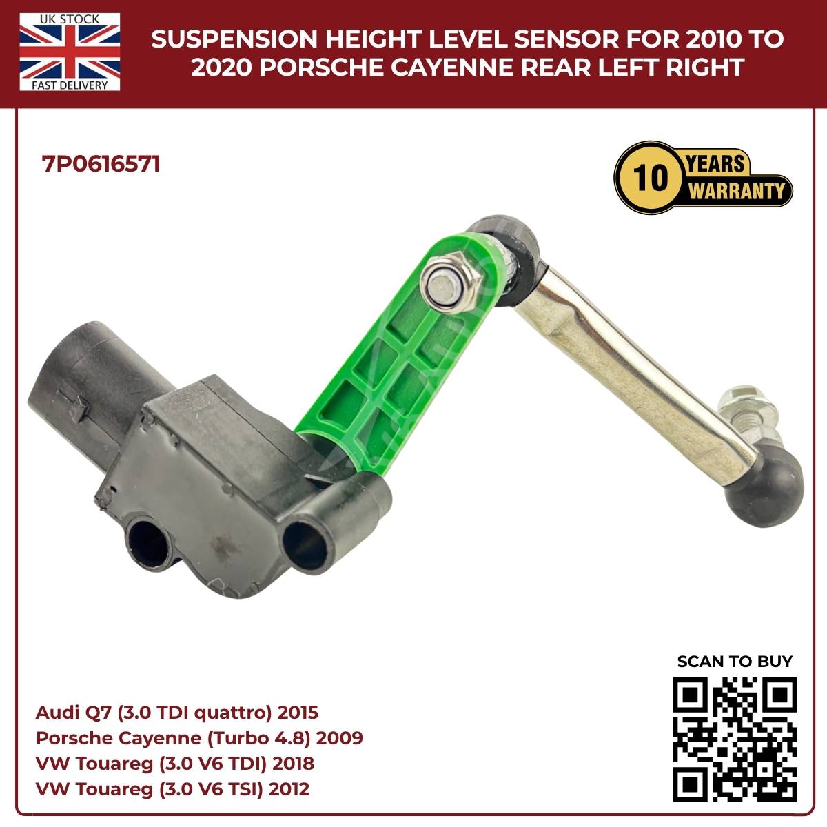 Suspension Height Level Sensor – Rear Left/Right | Porsche Cayenne (2010–2020)