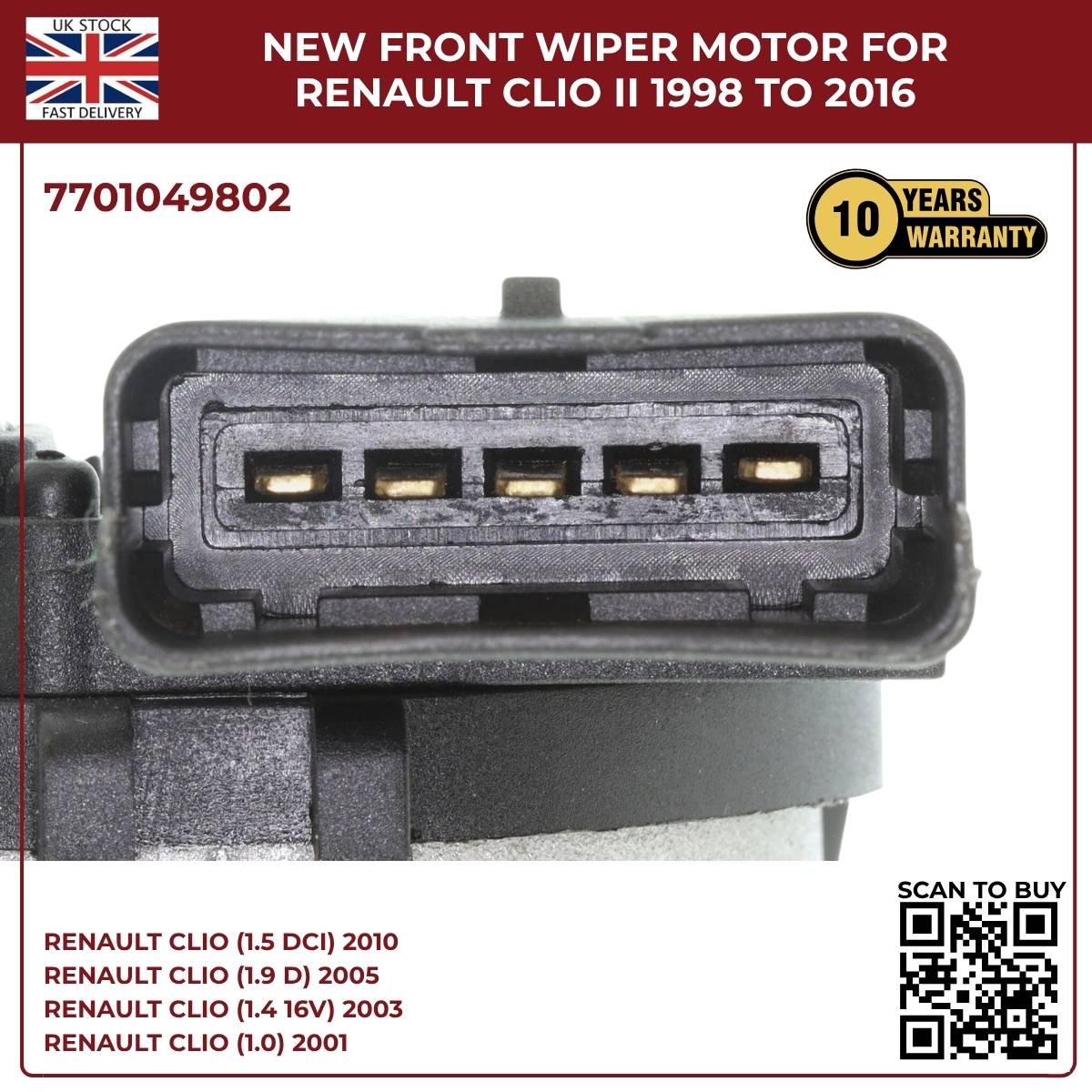 Front Windscreen Wiper For Renault Mégane II  Motor (2003–2009) – OEM Ref 7701054828