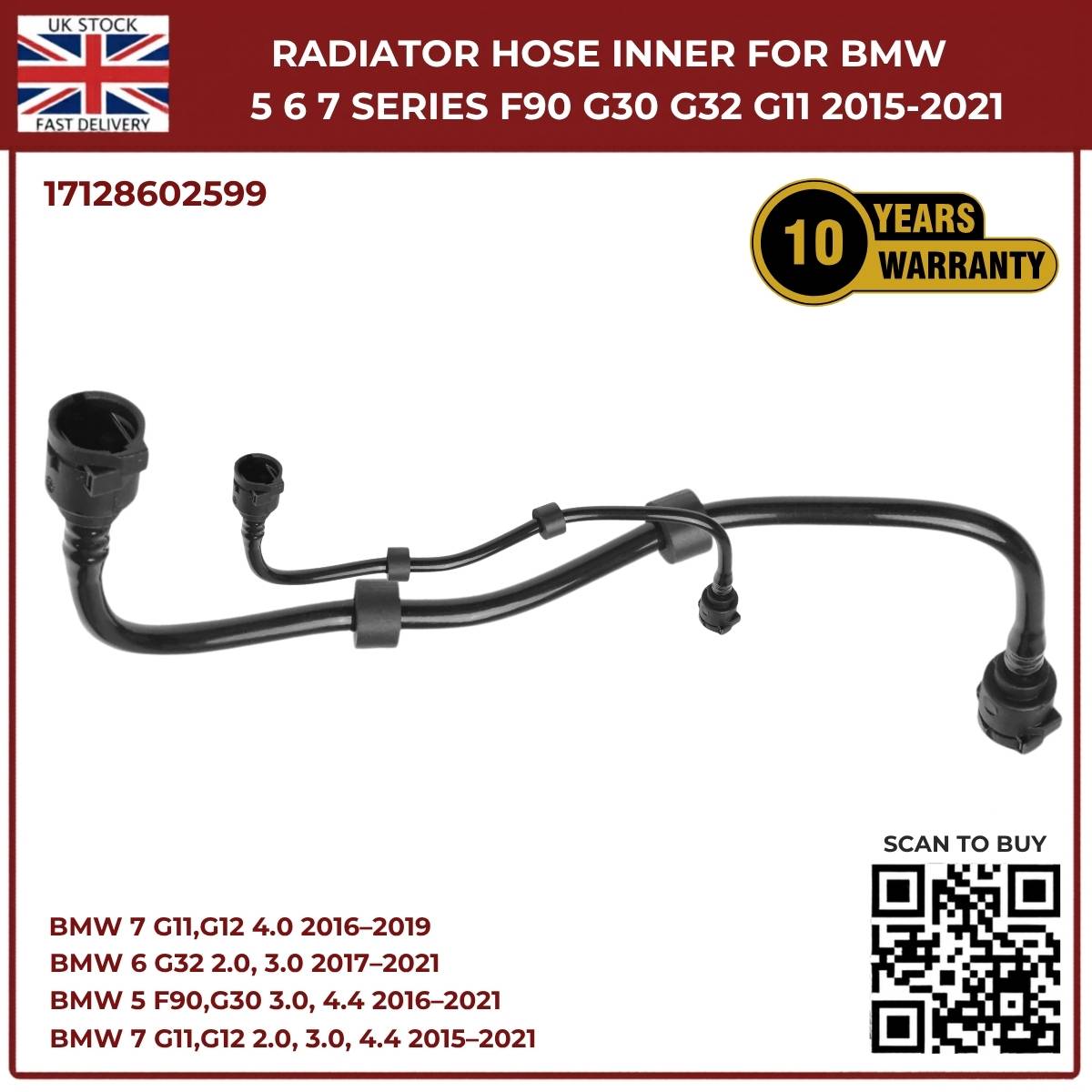 New Inner Radiator Hose for BMW 5 6 7 Series F90 G30 G11 (2015-2021) 17128602599