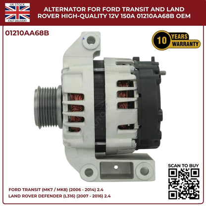 Ford Transit MK7 Alternator 2.4 TDCi Diesel 2006‑2014 – OEM Replacement (1372737 / 1581844 / 1730987)