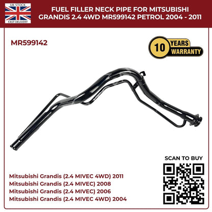 image of Mitsubishi Grandis 2004 to 2011 fuel filler pipe MR599142