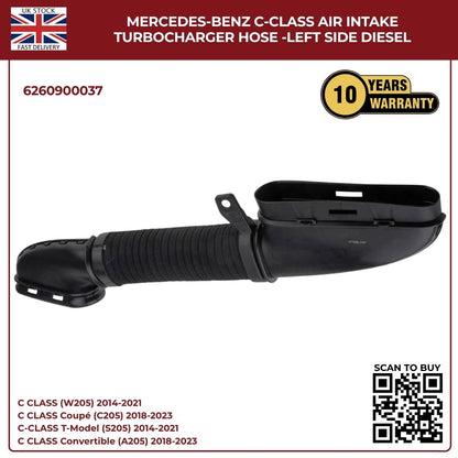 For Mercedes‑Benz C‑Class Diesel Air Intake Turbo Hose (Left Side) — A6260900037