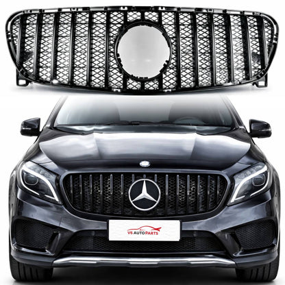 Schwarzer Frontstoßstangengrill für Mercedes GLA-Klasse W156 AMG Panamericana GT 2013–2017 