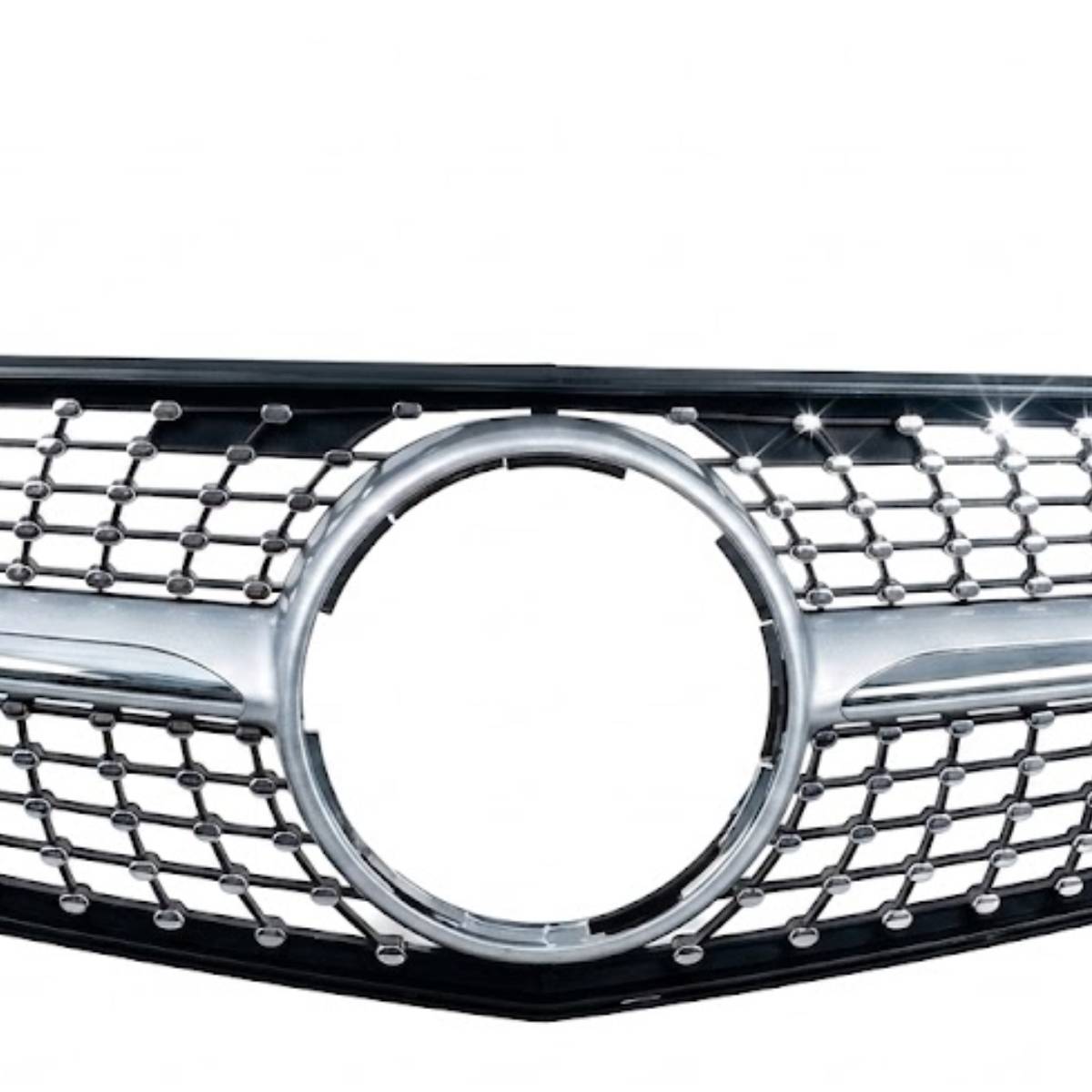 Front Bumper Diamond Chrome Grille for Mercedes‑Benz C‑Class W204 Saloon (2007–2014) | Fits C180, C220