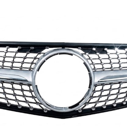 Front Bumper Diamond Chrome Grille for Mercedes‑Benz C‑Class W204 Saloon (2007–2014) | Fits C180, C220