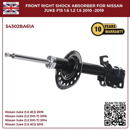 Front Right Shock Absorber – Nissan Juke F15 1.2 / 1.5 / 1.6 (2010–2019) OEM 54302BA61A