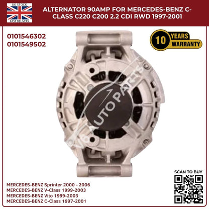 image of Mercedes-Benz C220 2.2 CDI Alternator Replacement 101546302