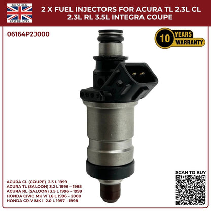 2PCS Fuel Injectors for Honda CR‑V MK1 2.0L Petrol (1997‑1998) | OEM 06164‑P2J‑000 Replacement