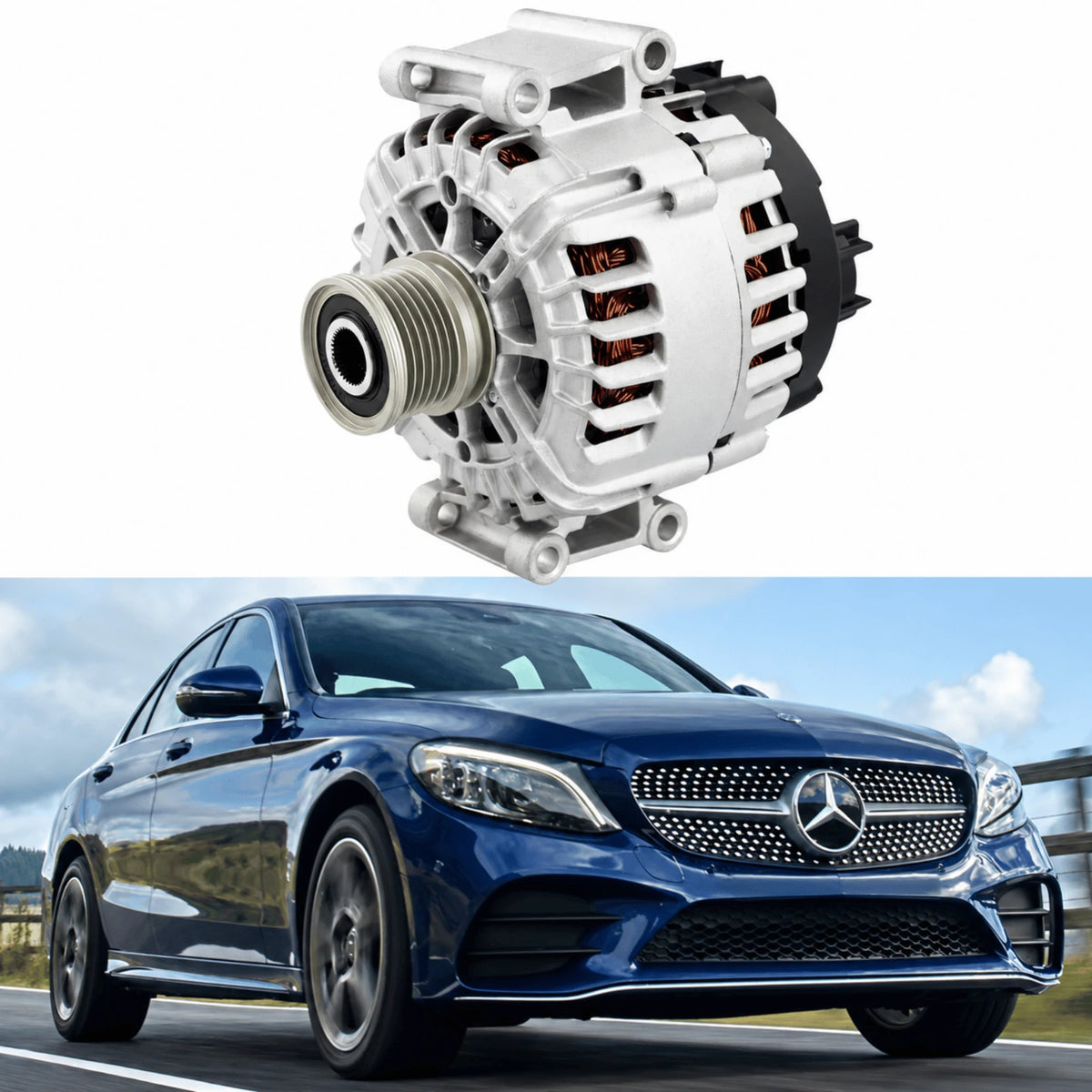 image of Mercedes-Benz M271 Engine Alternator 12V 150A 0009063000