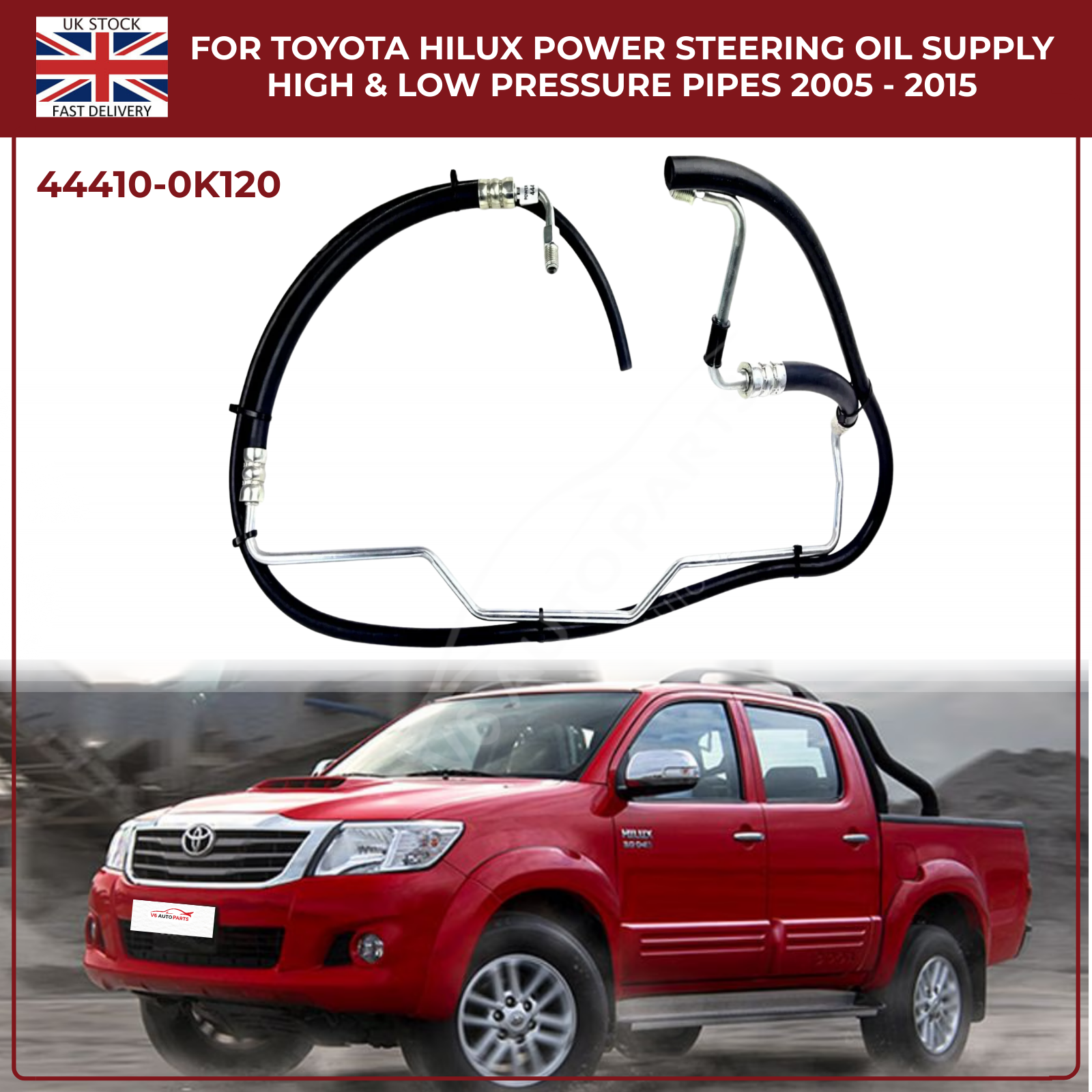 Toyota Hilux Power Steering Oil Supply & Return Pipes (High & Low Pressure) 2005–2015 | Diesel Models