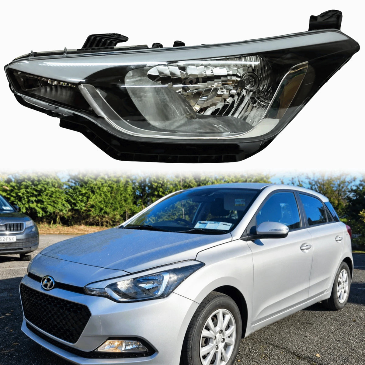 Image of Hyundai i20 Passenger Side Headlight Assembly – 92101C7120