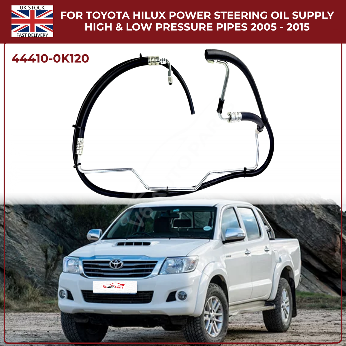 Toyota Hilux Power Steering Oil Supply & Return Pipes (High & Low Pressure) 2005–2015 | Diesel Models