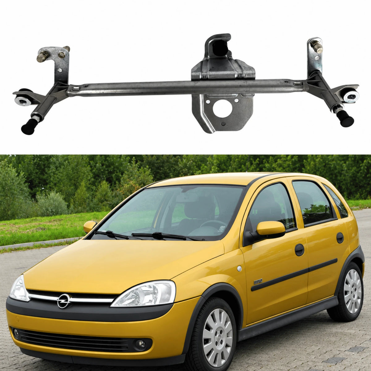 image of Front Wiper Linkage Rod Assembly for Vauxhall Corsa C MKII 93196316