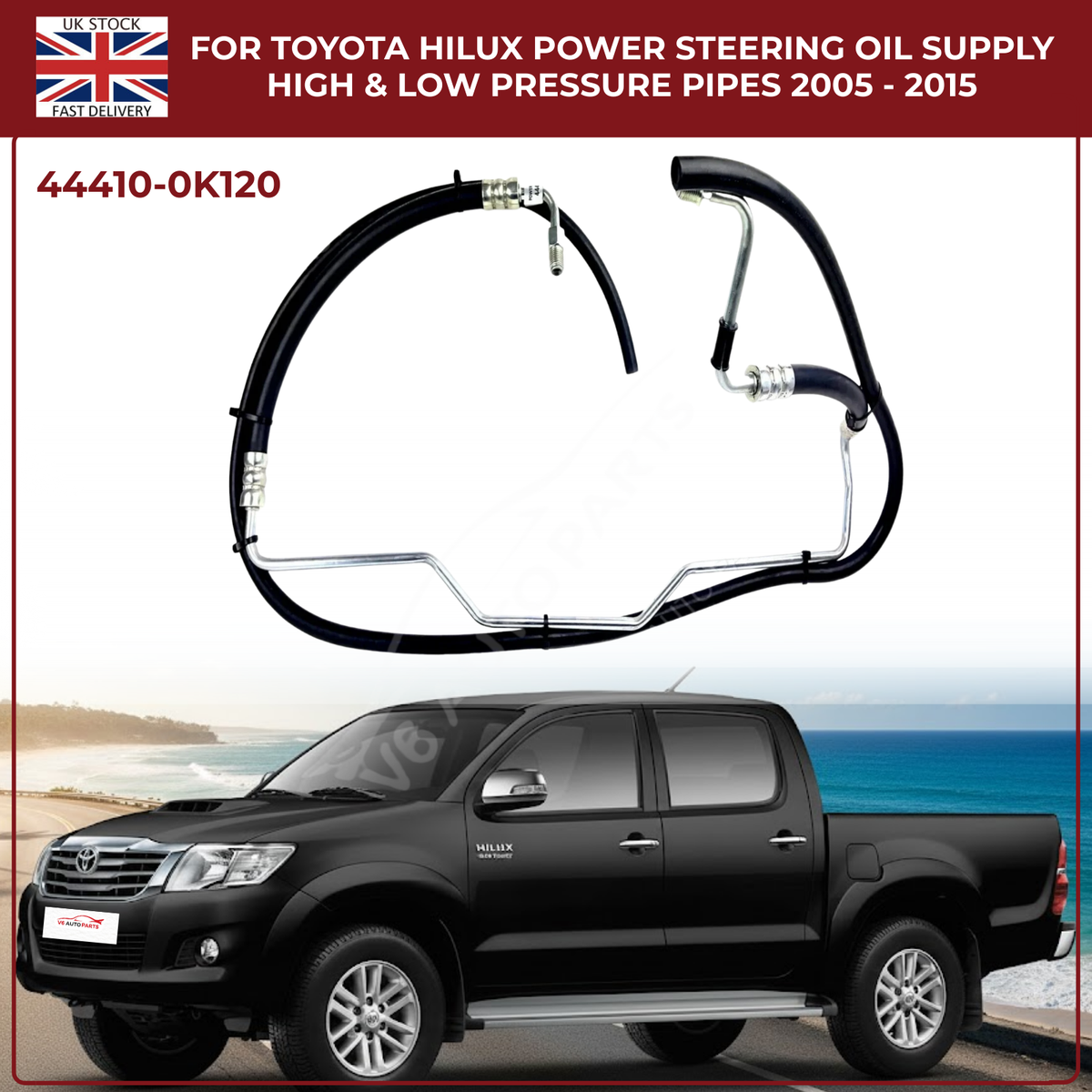 Toyota Hilux Power Steering Oil Supply & Return Pipes (High & Low Pressure) 2005–2015 | Diesel Models