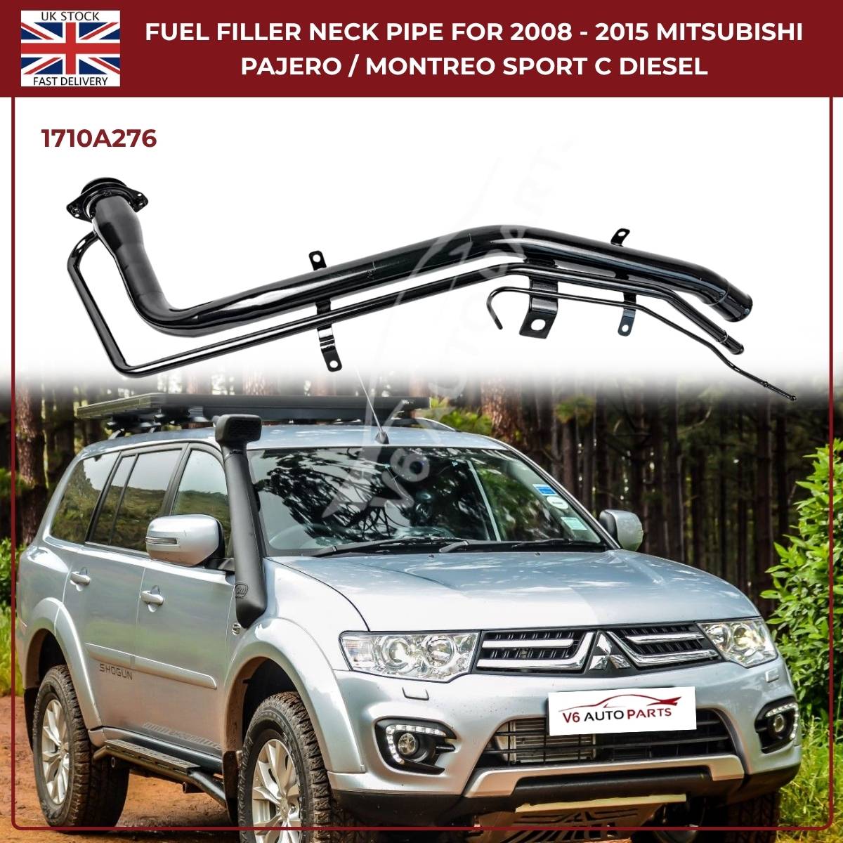 Fuel Tank Filler Neck Pipe – Mitsubishi Pajero Sport 2008–2015 2.5L & 3.2L DI-D Diesel | Part 1710A276