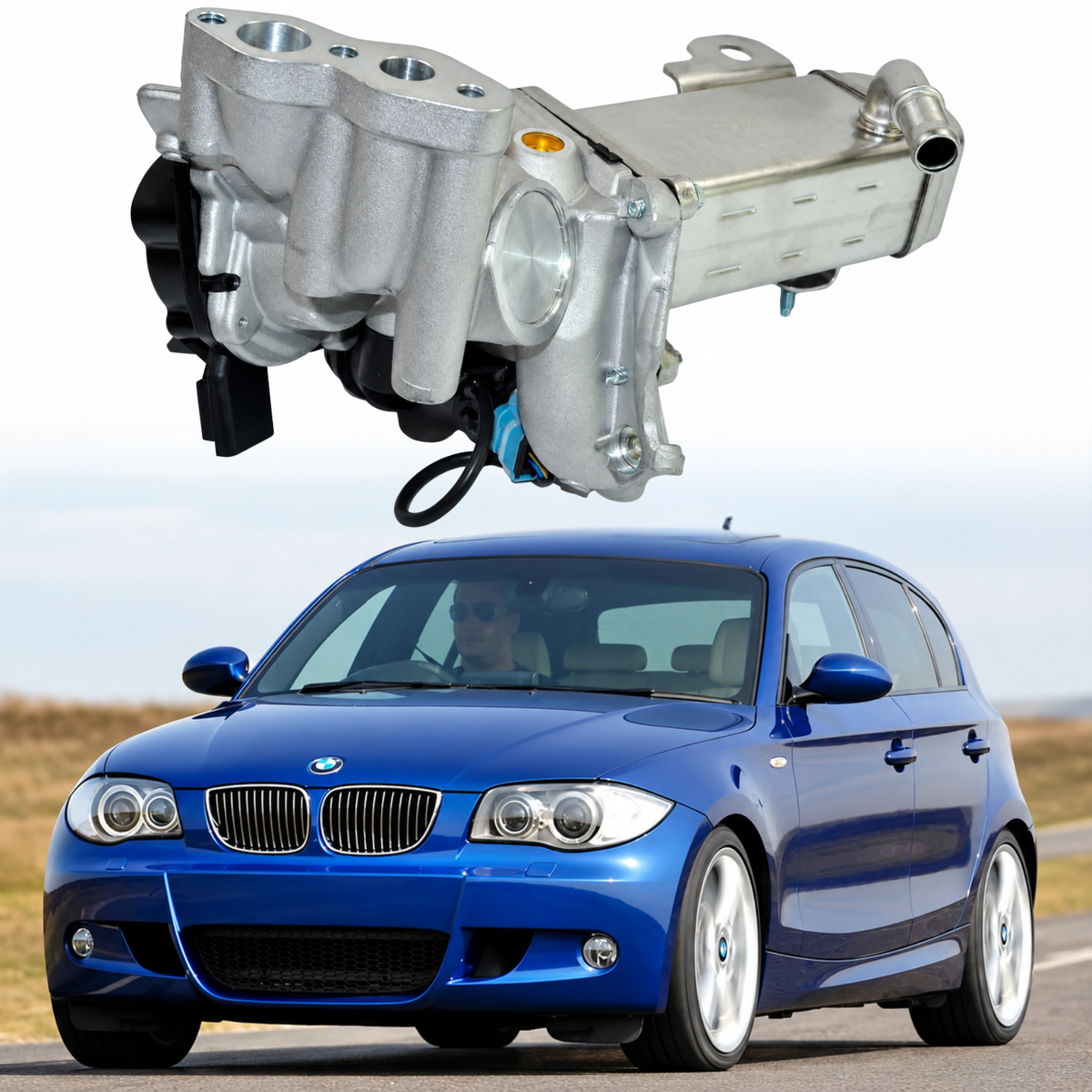 Image of OEM EGR valve and cooler module part number 9678257280