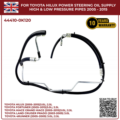 Toyota Hilux Power Steering Oil Supply & Return Pipes (High & Low Pressure) 2005–2015 | Diesel Models