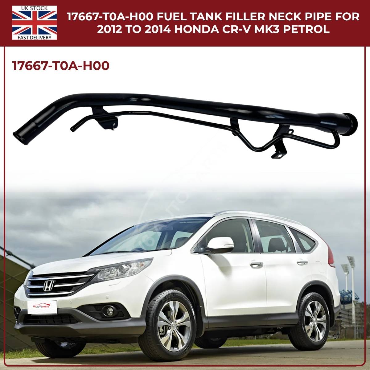 Honda CR-V Fuel Tank Filler Neck Pipe 17667-T0A-H00 | Fits 2012–2014 CR-V MK3 & MK4 2.4 i-VTEC Petrol