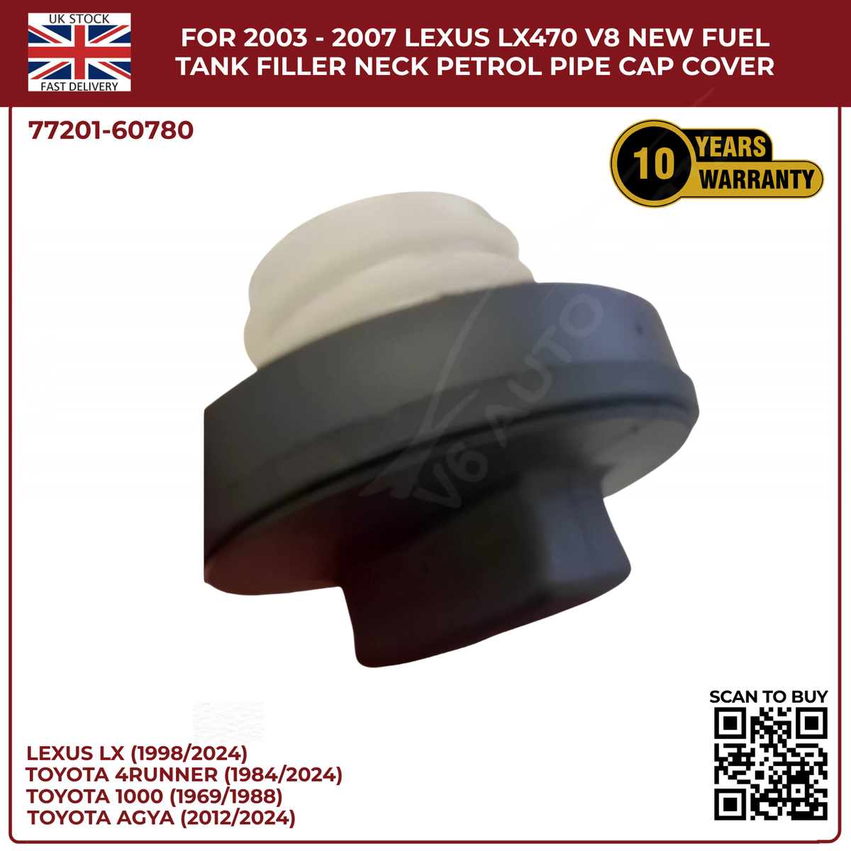 For 2003 - 2007 LEXUS Lx470 V8 New Fuel Tank Filler Neck Petrol Pipe Cap Cover