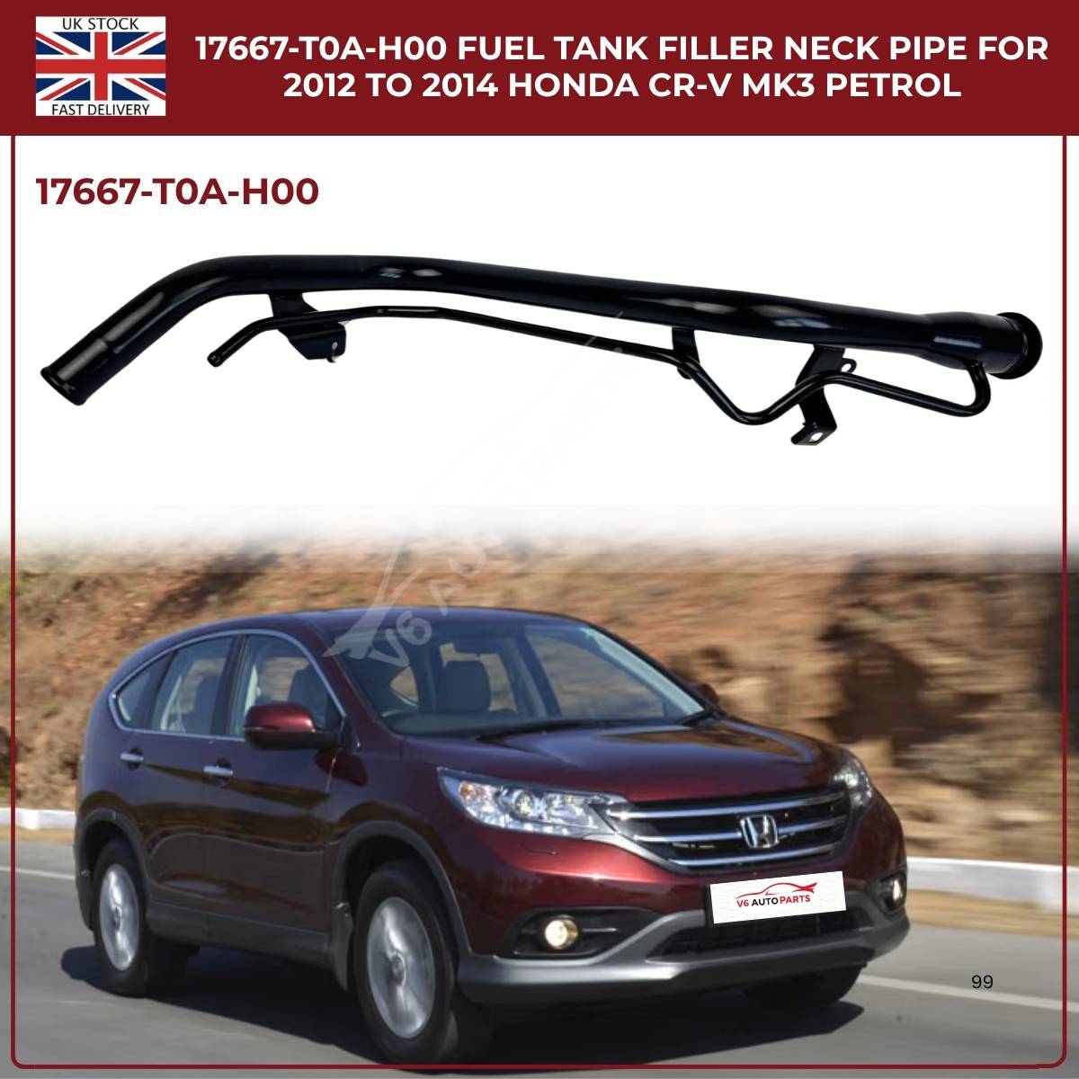 Honda CR-V Fuel Tank Filler Neck Pipe 17667-T0A-H00 | Fits 2012–2014 CR-V MK3 & MK4 2.4 i-VTEC Petrol