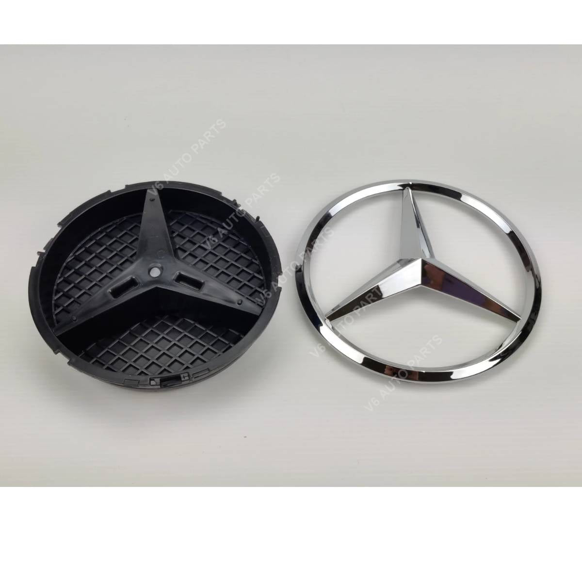 For Mercedes Front Grille Chrome Star Emblem Badge – C‑Class, CLA, SLK, R, M, E‑Class